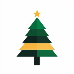 A silhouette of a wreath of holly with a star at the top.