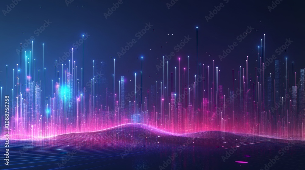Poster Background of abstract digital data. Can be used to describe network abilities, technological processes, digital storages, science, and education.