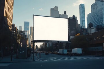 Obraz premium Blank Billboard in Urban City Street Setting