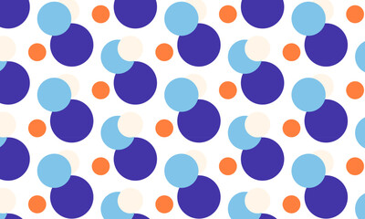 Blue orange abstract polkadots pattern on white background. Vector illustration template design