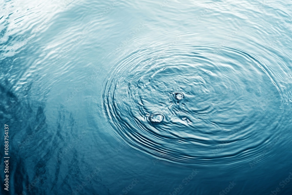 Aufkleber Flowing clear calm white colored water surface texture with splashes. Reflective water waves with a shining pattern texture background.