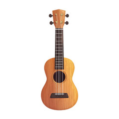 Fototapeta premium A beautifully crafted wooden ukulele with detailed strings, perfect for music lovers and musicians. Ideal for creative projects.