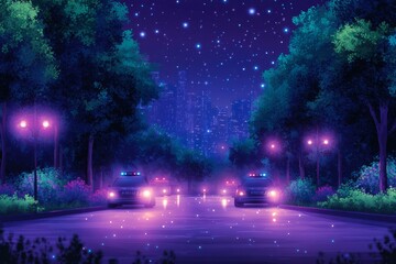  A crime scene with police tape, forensic scientists examining evidence, and detectives. Generative AI