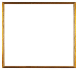 Narrow wooden picture frame on a transparent background, in PNG format.
