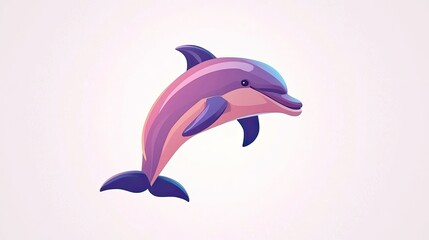 Naklejka premium A Purple and Pink Dolphin Leaps Gracefully Through Water