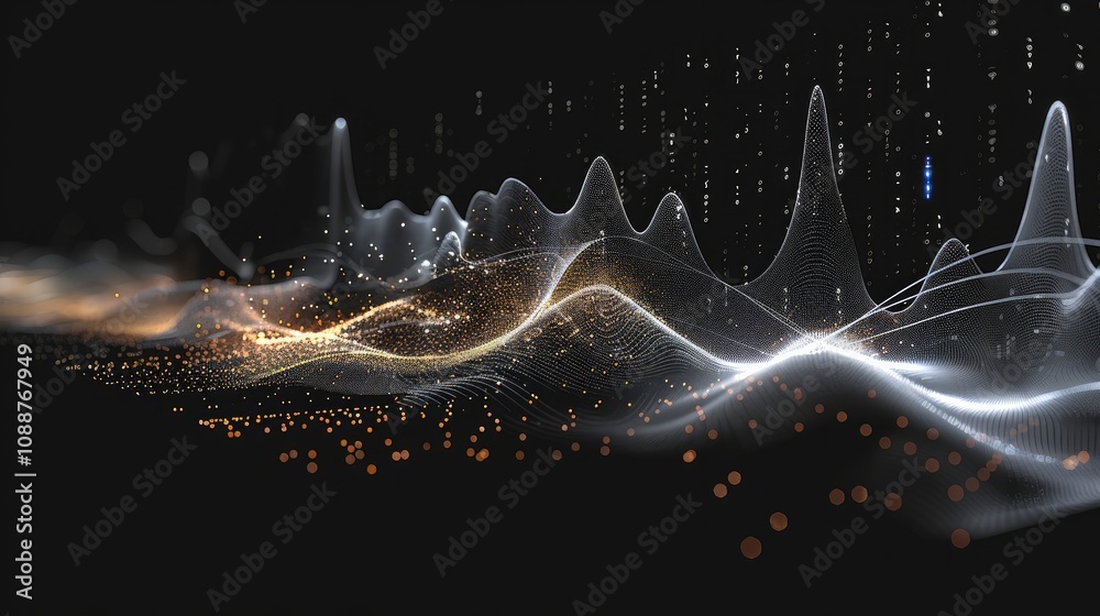 Poster data visualization graphic for a consulting firm, black ground, graph.