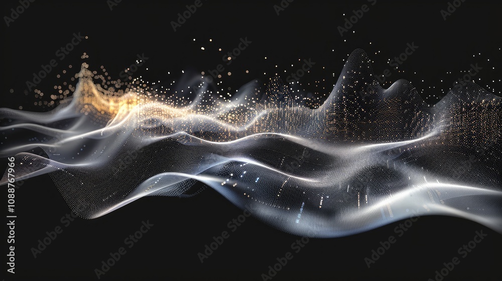 Poster data visualization graphic for a consulting firm, black ground, graph.