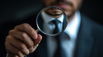 A magnifying glass rests on documents in a library, symbolizing the auditing and review of important organizational records.