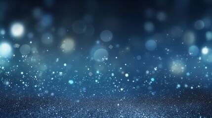 Obraz premium Abstract Dark Blue Background with Silver and White Bokeh Lights Ideal for Artistic and Creative Projects