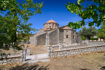 Greek orthodox monastery among trees