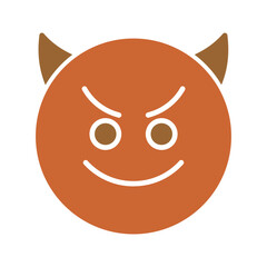 Smiling Face with Horns Vector Icon