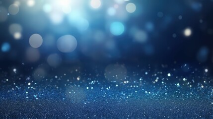 Obraz premium Abstract Background with Dark Blue and Silver Bokeh Lights, Creating a Dreamy Atmosphere for Creative Projects and Graphic Design