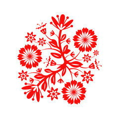 Folk Floral pattern. Decorative element.