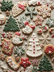 Fototapeta premium Christmas cookies on a baking sheet