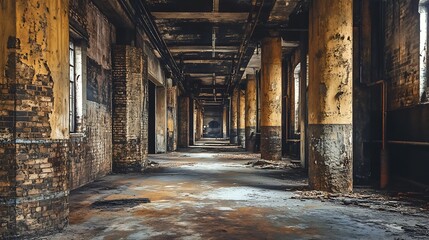 Fototapeta premium Abandoned Building Hallway