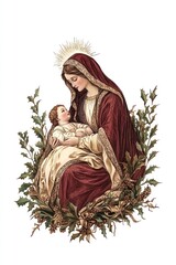 Mary art illustration traditional.