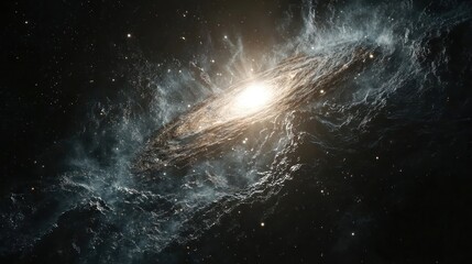 An artistic representation of a galaxy with bright stars and cosmic dust, perfect for a dreamlike aesthetic