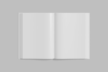 Blank opened spread book for mockup