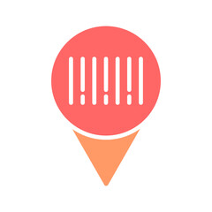 Barcode Location Vector Icon