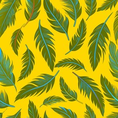 Fototapeta premium pattern, seamless, leaf, wallpaper, vector, design, floral, flower, texture, art, illustration, nature, decoration, leaves, spring, plant, ornament, tree, vintage, decor, fabric, textile, summer, draw