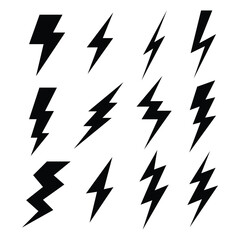 Black Lightning Bolt Vector Illustration