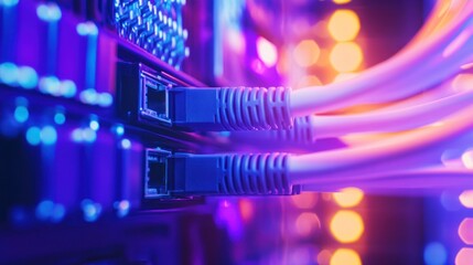 Network Cables Connected to Server