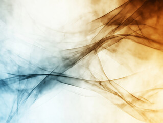 An abstract design featuring delicate intersecting lines in soft blue and warm amber tones