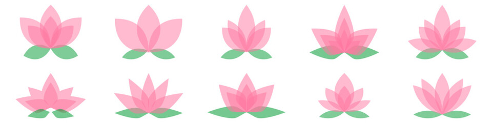 lotus flower, spiritually healthy lifestyle, spa and yoga, Lotus Blossoms balance harmony vector icon symbol