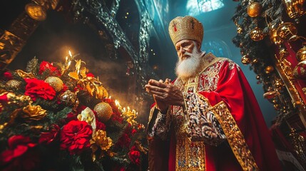 The scene appears to be a religious or festive event