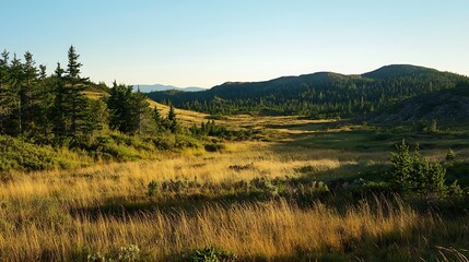 Obraz premium Golden Meadow Landscape