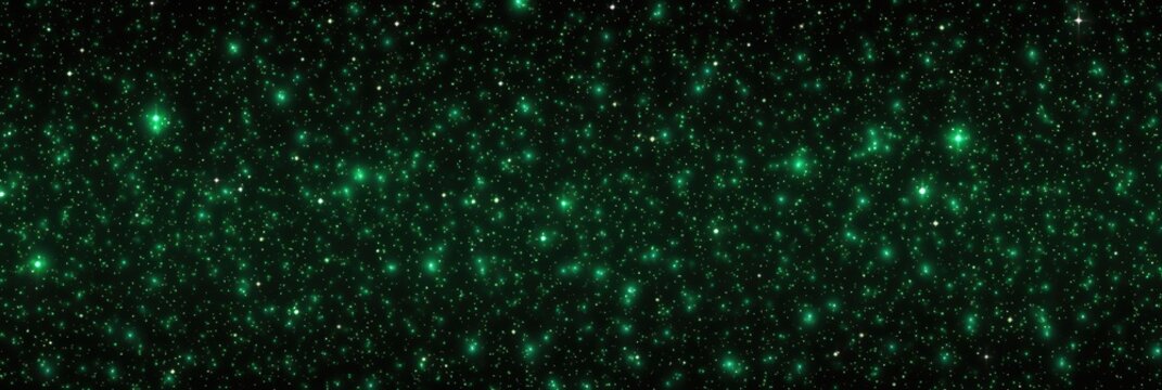 Dense Emerald Green Pattern with Twinkling Stars and a Mystical Aesthetic for Abstract Design and Background Use