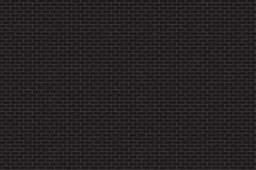 Black Brick wall  background. Vector illustration. Black and white.