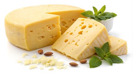 Nice Modern cheese isolated on white background .Ai generated 