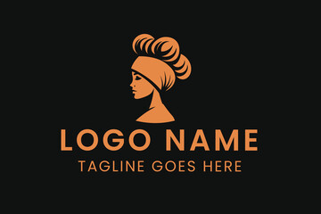 female chef logo for kitchen and restaurant