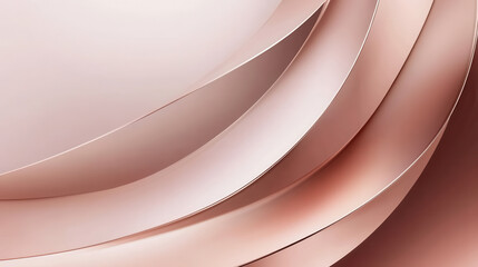 Elegant rose gold curves create smooth, flowing abstract design, evoking sense of luxury and sophistication. soft metallic hues blend seamlessly, enhancing modern aesthetic
