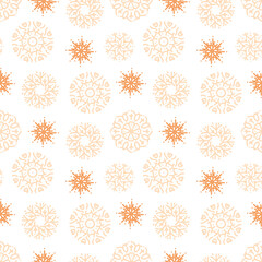 A seamless snowflake pattern design. Winter decor. Seamless, abstract pattern for holiday greeting cards or textile prints.