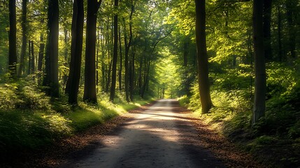 Obraz premium Sunlit Forest Path
