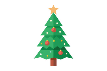 christmas decoration tree vector illustration white background