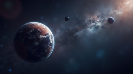 Obraz premium Planet in the vastness of space