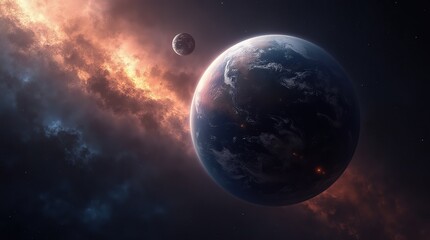 Obraz premium Planet in the vastness of space