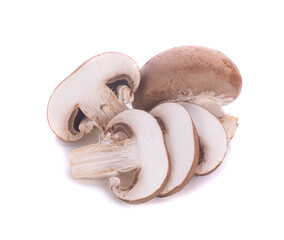 Fresh shiitake mushrooms on white background