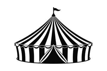 circus tent icon silhouette vector illustration on a white background © mdbhraju76