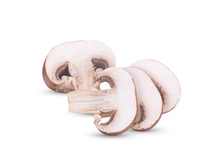 Fresh shiitake mushrooms on white background