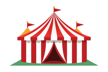 red circus tent vector illustration on a with background © mdbhraju76