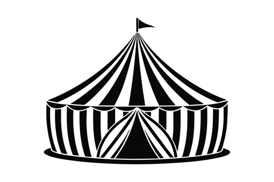 recommend clip art: circus tent silhouette vector illustration on a white background