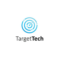 arrow target with modern tech concept logo icon vector