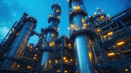 Industrial Complex Under a Blue Sky