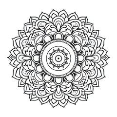 Line art of mandala pattern drawing sketch.