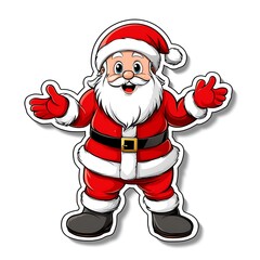 Cute Santa Claus Sticker with White Background