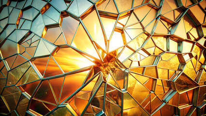 Fototapeta premium Detailed Mirror Fracture Texture Background.